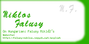 miklos falusy business card